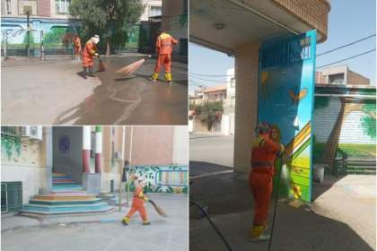 درآستانه شروع سال تحصیلی جدید صورت گرفت: لکه گیری آسفالت پیرامون مدارس جهت رفاه دانش آموزان