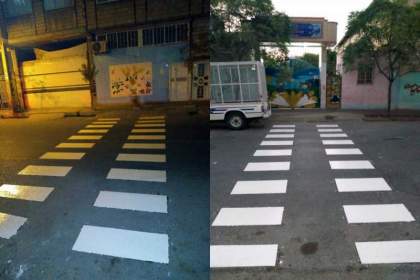 عملیات اجرایی خط کشی های عرضی و عابر پیاده در سطح مناطق