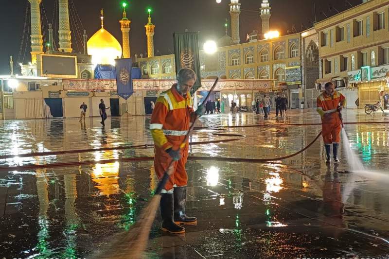 آماده‌سازی کامل مسیر راهپیمایی ۱۳ آبان توسط منطقه 7 قم